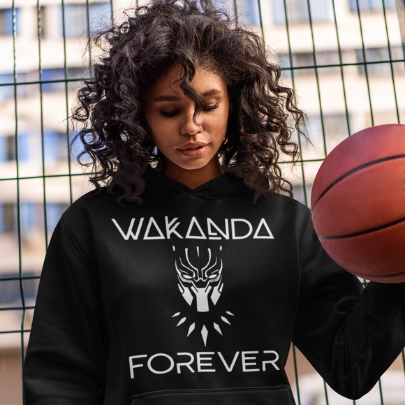 WAKANDA FOREVER WHITE DESIGN; UNISEX CUSTOM HOODIE - Picture 1 of 2